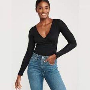 Abercrombie & Fitch Black Long Sleeve Bodysuit